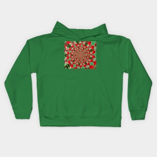 Fringy red tulip swirl Kids Hoodie